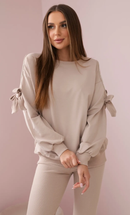 Dresowy komplet bluza cyrkonie + legginsy Carla