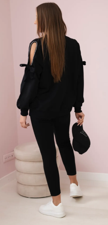 Dresowy komplet bluza cyrkonie + legginsy Carla