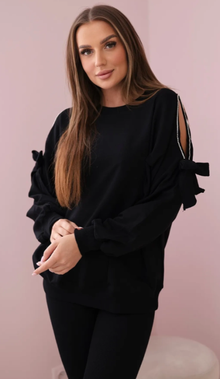 Dresowy komplet bluza cyrkonie + legginsy Carla