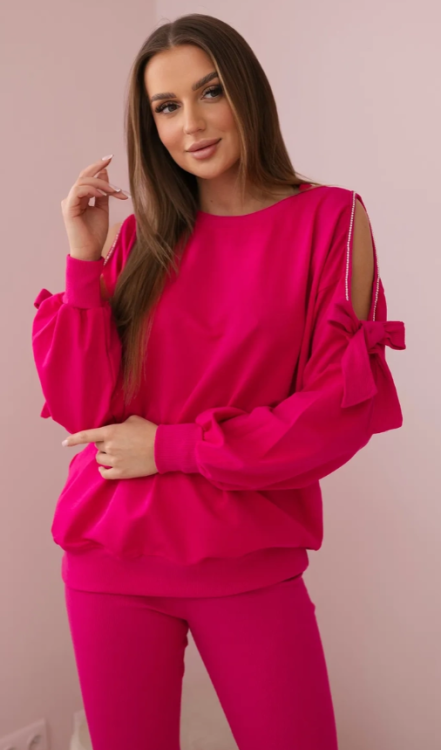 Dresowy komplet bluza cyrkonie + legginsy Carla