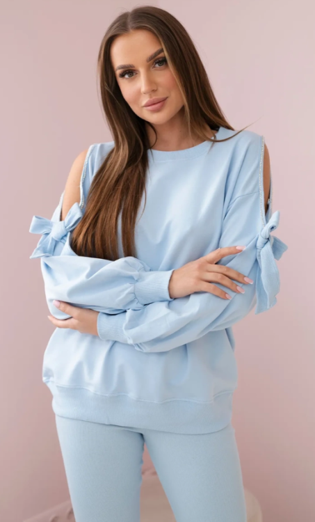 Dresowy komplet bluza cyrkonie + legginsy Carla