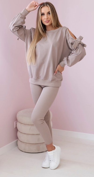 Dresowy komplet bluza cyrkonie + legginsy Carla