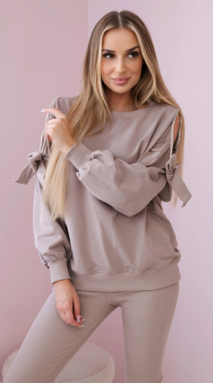 Dresowy komplet bluza cyrkonie + legginsy Carla