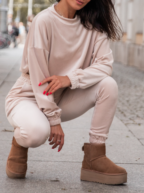 Welurowy komplet spodnie i bluza Kiki