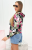 Welurowa bluza z kapturem w kwiaty FLO