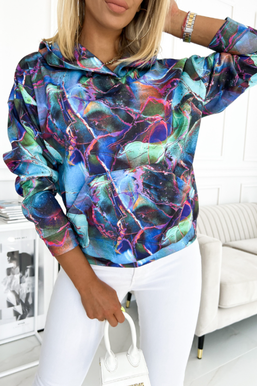 Rewelacynja bluza z kapturem full print Kangoo