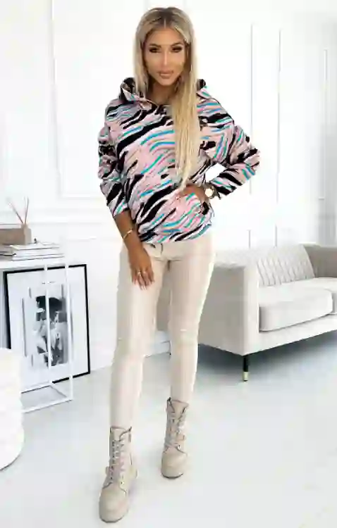 Rewelacynja bluza z kapturem full print Kangoo
