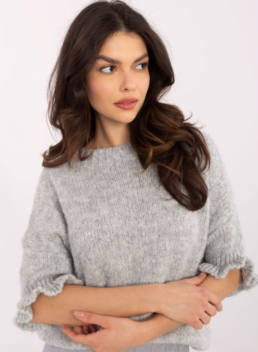 Uroczy sweter z falbanką Desma