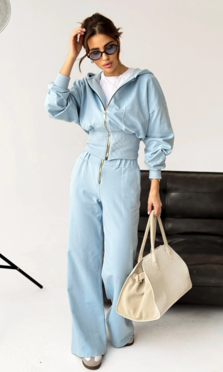 Dresowy komplet bluza + rozkloszowane spodnie MadMax