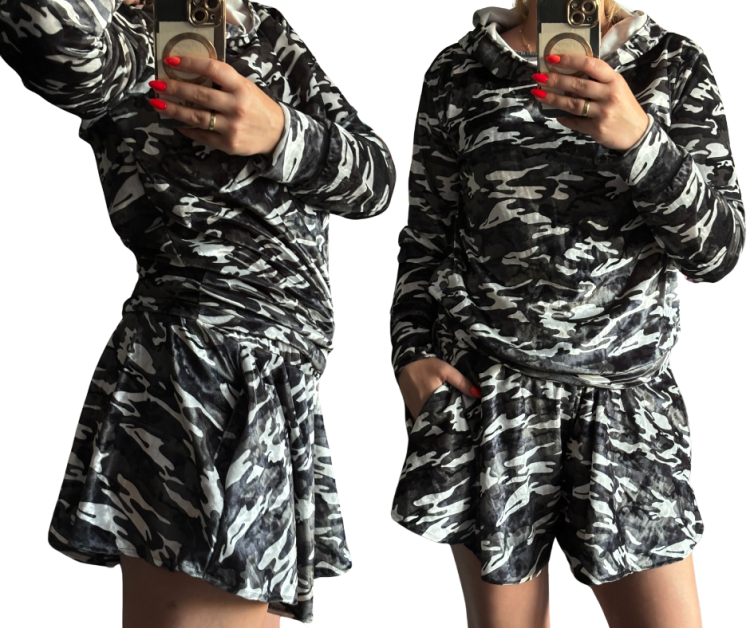 Welurowy kompet bluza + spodenki EMZ III