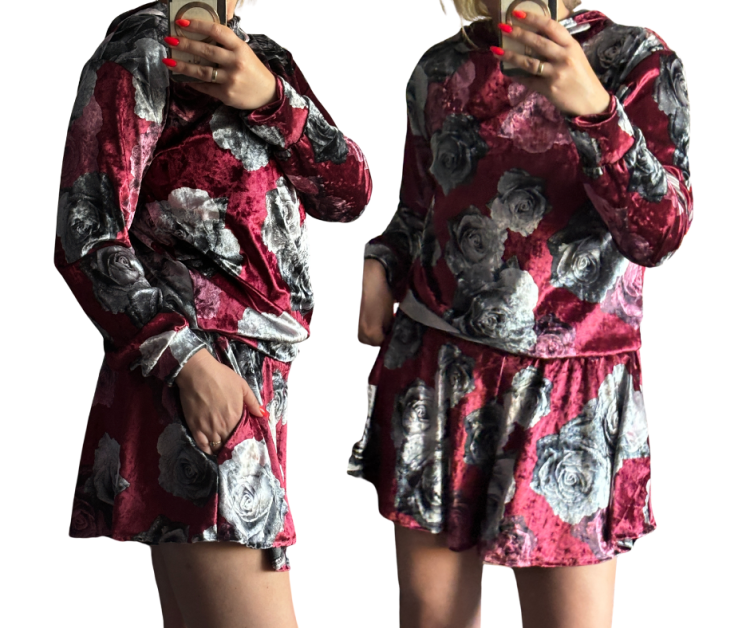 Welurowy kompet bluza + spodenki EMZ IV