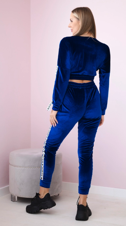 Welurowy dres - krótka bluza + spodnie Queen